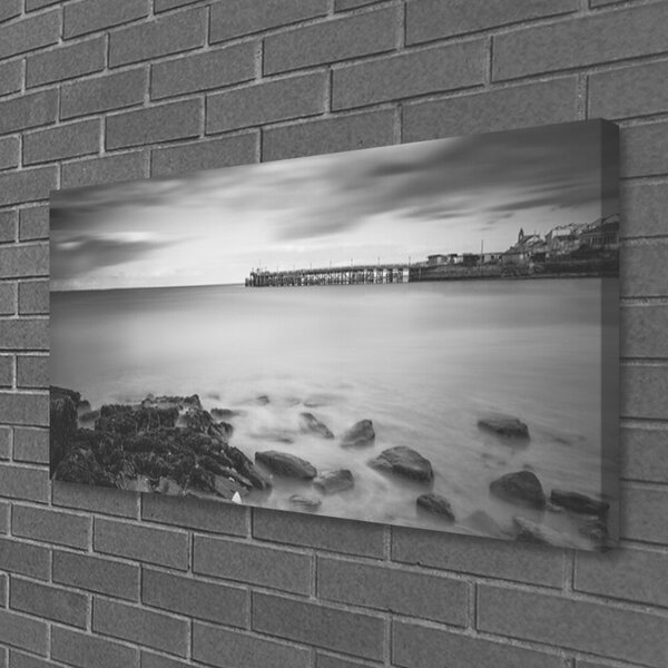 Tablou pe panza canvas Sea Stones Peisaj Gray