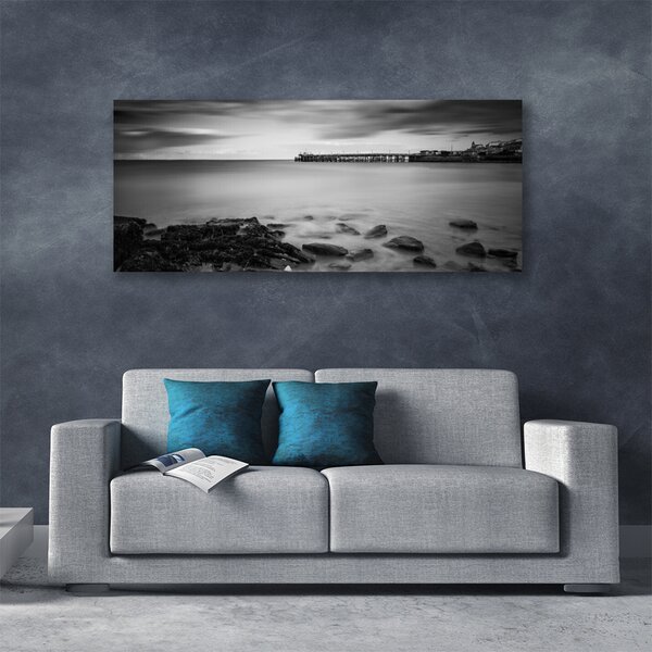 Tablou pe panza canvas Sea Stones Peisaj Gray