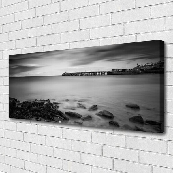 Tablou pe panza canvas Sea Stones Peisaj Gray