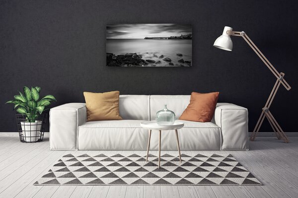 Tablou pe panza canvas Sea Stones Peisaj Gray