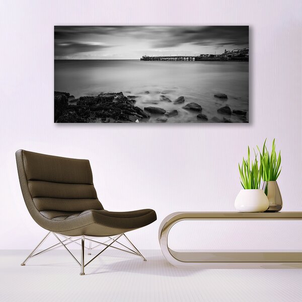 Tablou pe panza canvas Sea Stones Peisaj Gray