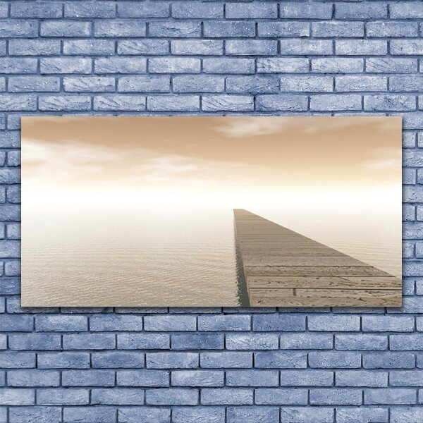 Tablou pe sticla Marea Jetty Arhitectura Maro Gri