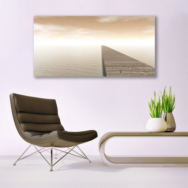 Tablou pe sticla Marea Jetty Arhitectura Maro Gri