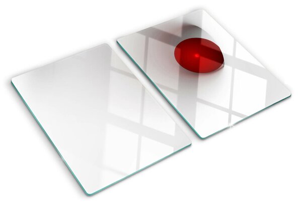 Tocător din sticlă Cerc roșu pe un fundal transparent
