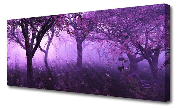 Tablou pe panza canvas Copaci Natura violet roz