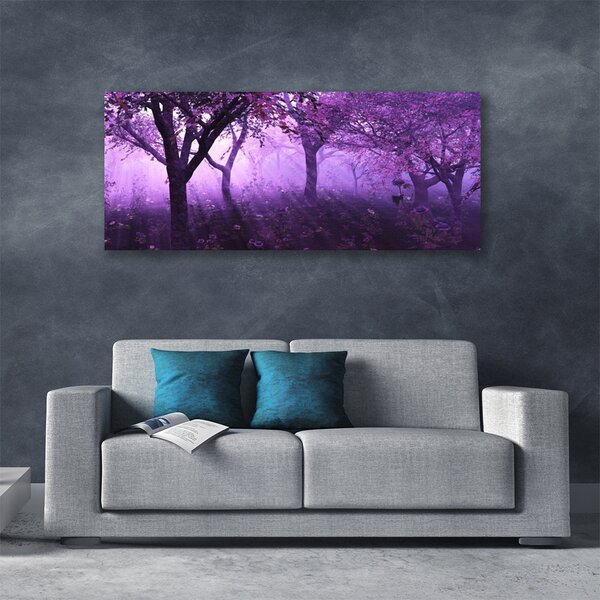 Tablou pe panza canvas Copaci Natura violet roz