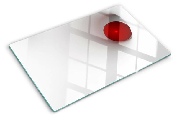Tocător din sticlă Cerc roșu pe un fundal transparent
