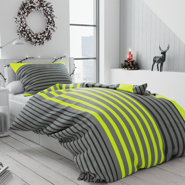 Lenjerie de pat din bumbac Culoare Verde, LINCOLN