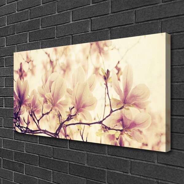Tablou pe panza canvas Flori Floral roz bej