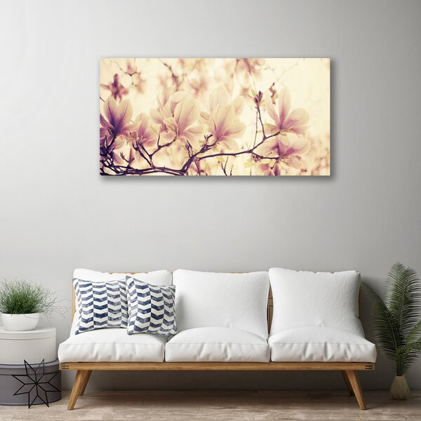 Tablou pe panza canvas Flori Floral roz bej