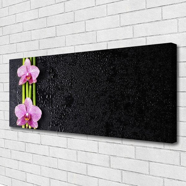 Tablou pe panza canvas Bamboo Tube Flori Floral Roz Verde