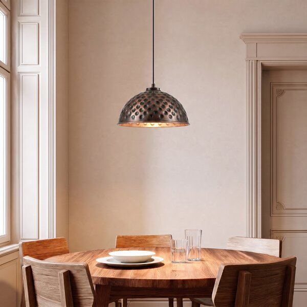 Opviq Lampă suspendată ECHO, culoare cupru, Ø 26 cm, metal, E27, reglabil, Cupru, Camera de zi / sufragerie, Metal