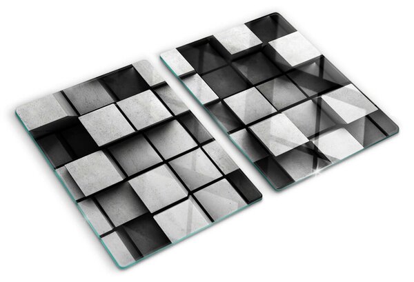 Tocător din sticlă Modele geometrice în nuanțe de gri