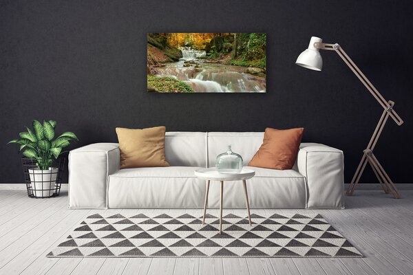 Tablou pe panza canvas Cascada Natural Pădurea Verde Maro