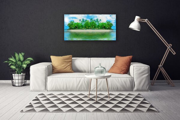 Tablou pe panza canvas Sea Island Peisaj Albastru Maro Verde