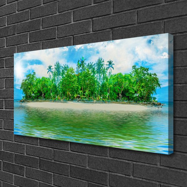 Tablou pe panza canvas Sea Island Peisaj Albastru Maro Verde