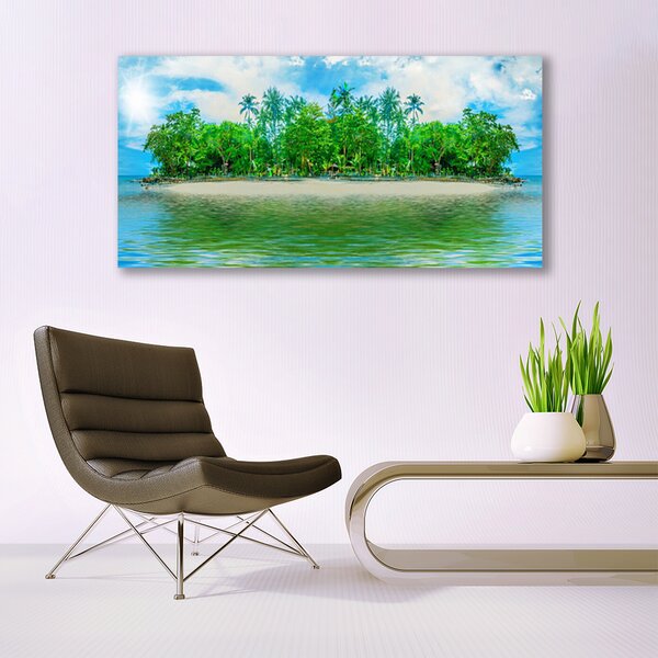 Tablou pe panza canvas Sea Island Peisaj Albastru Maro Verde