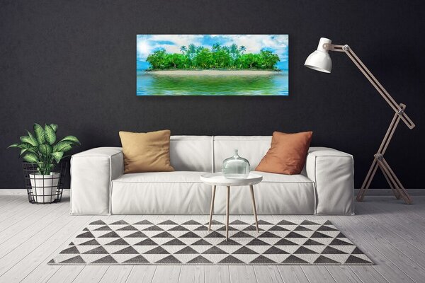 Tablou pe panza canvas Sea Island Peisaj Albastru Maro Verde