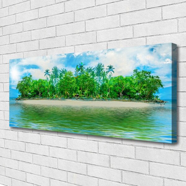 Tablou pe panza canvas Sea Island Peisaj Albastru Maro Verde