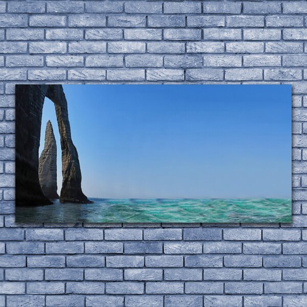 Tablou pe panza canvas Sea Rock Peisaj Gri Albastru