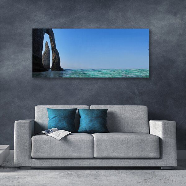 Tablou pe panza canvas Sea Rock Peisaj Gri Albastru
