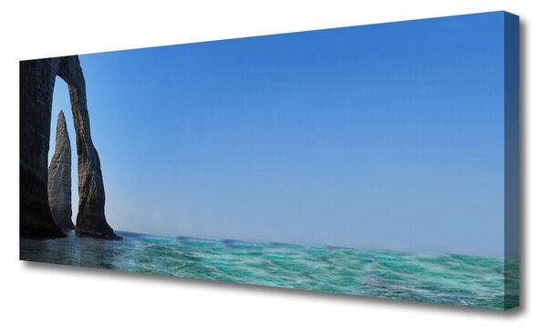 Tablou pe panza canvas Sea Rock Peisaj Gri Albastru