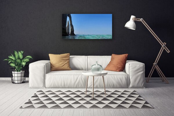 Tablou pe panza canvas Sea Rock Peisaj Gri Albastru