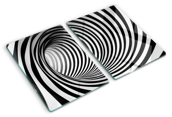 Tocător de bucătărie Model spiralat în nuanțe de alb și negru