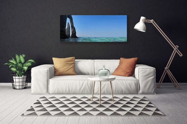 Tablou pe panza canvas Sea Rock Peisaj Gri Albastru
