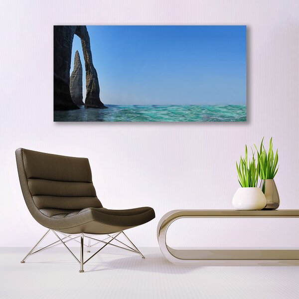 Tablou pe panza canvas Sea Rock Peisaj Gri Albastru