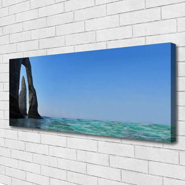 Tablou pe panza canvas Sea Rock Peisaj Gri Albastru