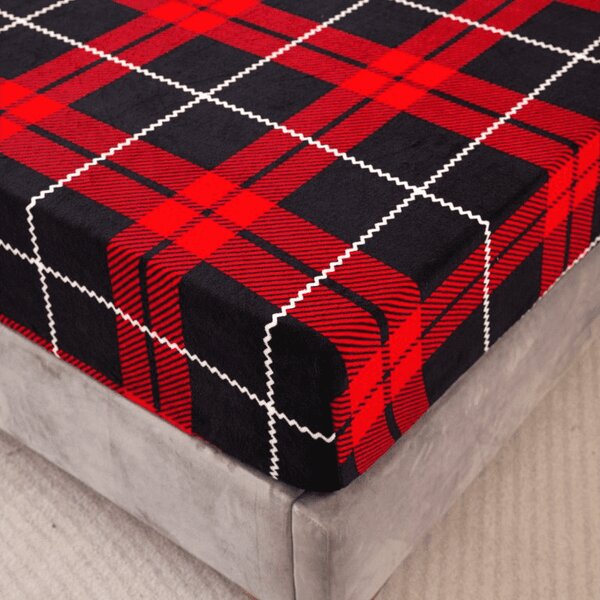 Cearsaf Cocolino microplus cu elastic ALBURY 90x200 cm rosu
