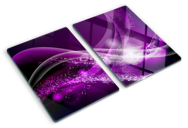 Tocător sticlă Valuri violete cu efect de lumină