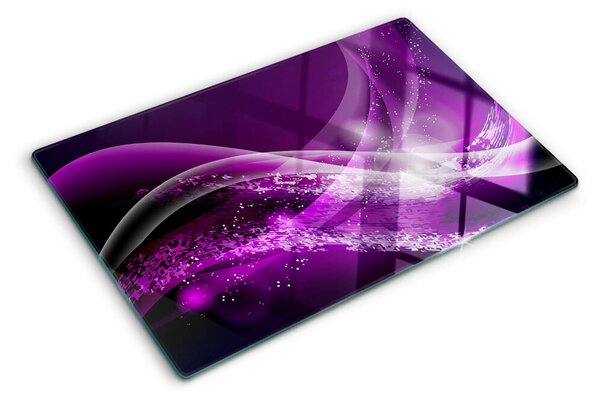 Tocător sticlă Valuri violete cu efect de lumină