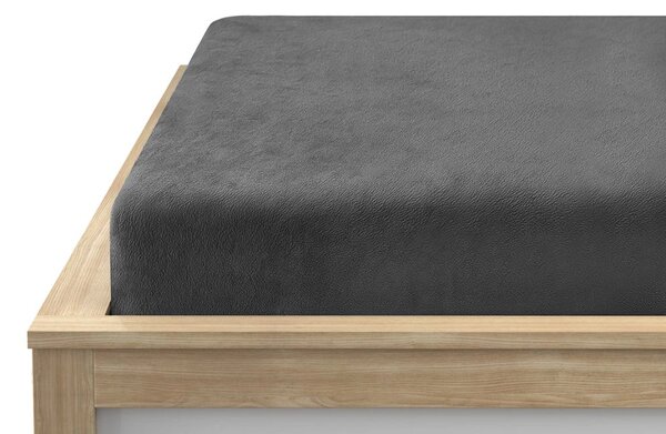 Cearsaf Cocolino microplus cu elastic SOFT 90x200 cm gri inchis