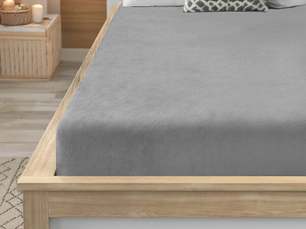 Cearsaf Cocolino microplus cu elastic SOFT 180x200 cm gri deschis