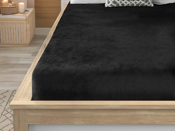 Cearsaf Cocolino microplus cu elastic SOFT 90x200 cm negru