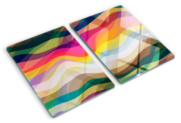 Tocător din sticlă Valuri de culoare abstracte