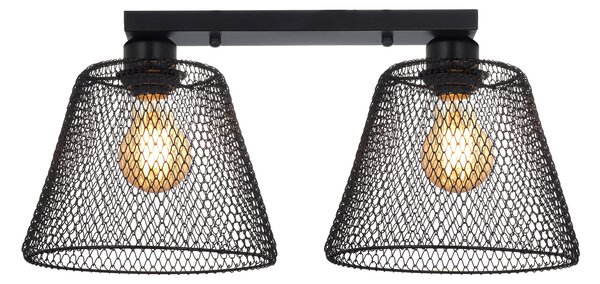 Plafoniera Moderna Klausen Loana PL2 B Negru Metal 46x21x21cm 2xE27 Corp Iluminat Design Minimalist Elegant Pentru Living Hol Sau Dining Interior