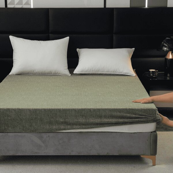 Cearsaf Cocolino microplus cu elastic GRENA 90x200 cm verde