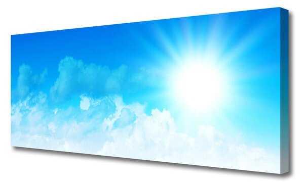 Tablou pe panza canvas Sun Heaven Peisaj Alb Albastru