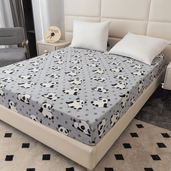 Cearsaf Cocolino microplus cu elastic PANDA 180x200 cm gri