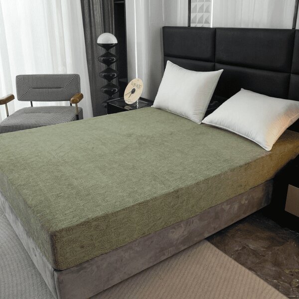 Cearsaf Cocolino microplus cu elastic GRENA 90x200 cm verde