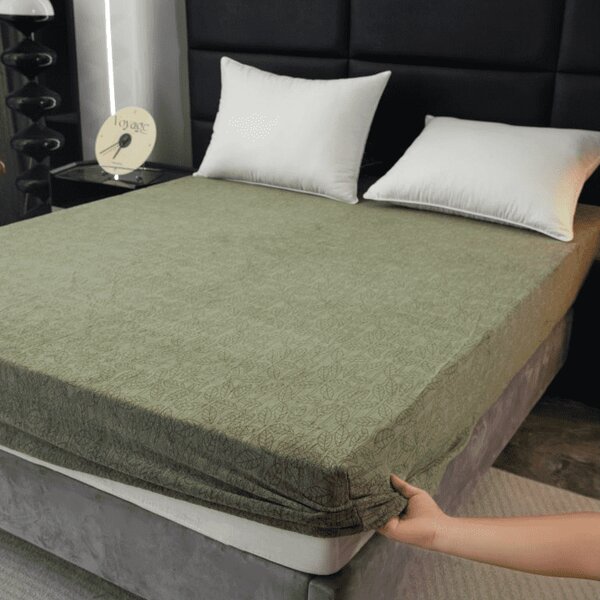 Cearsaf Cocolino microplus cu elastic GRENA 90x200 cm verde
