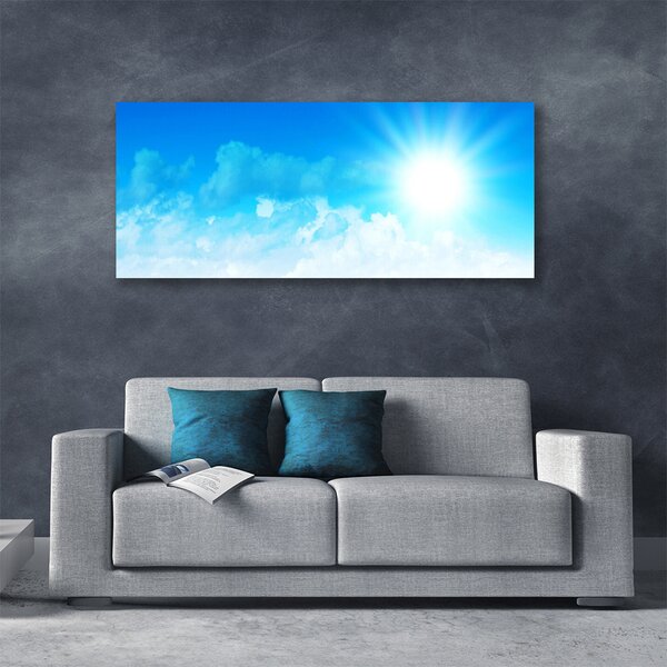 Tablou pe panza canvas Sun Heaven Peisaj Alb Albastru