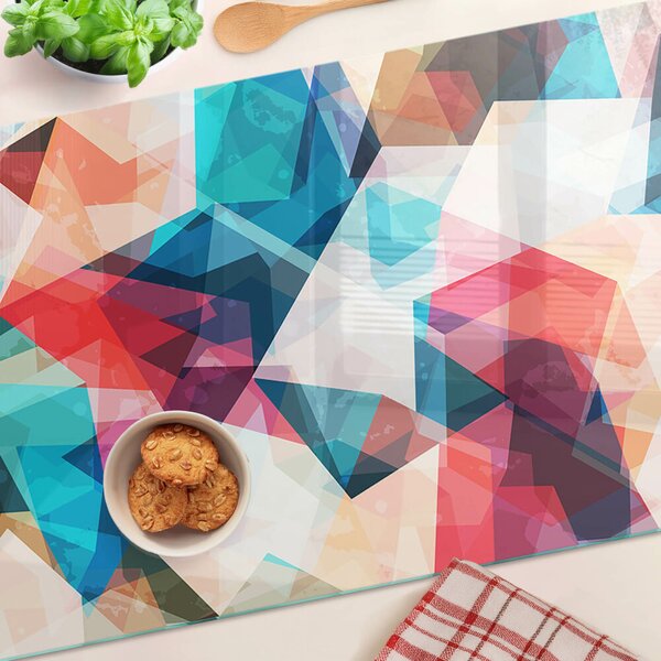 Tocător sticlă Geometrii abstracte în culori pastelate