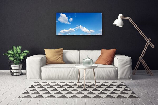 Tablou pe panza canvas Sky Peisaj Albastru Alb