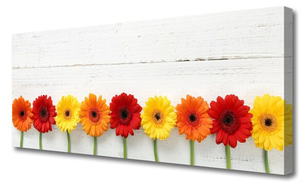 Tablou pe panza canvas Flori Floral Portocaliu Roșu Galben