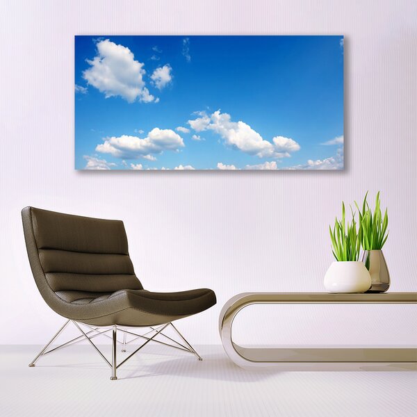 Tablou pe panza canvas Sky Peisaj Albastru Alb