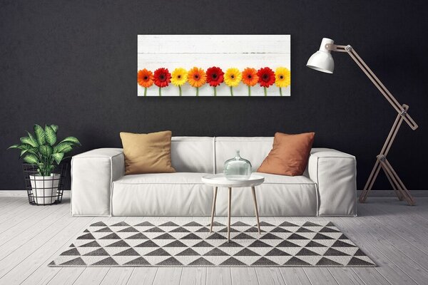 Tablou pe panza canvas Flori Floral Portocaliu Roșu Galben
